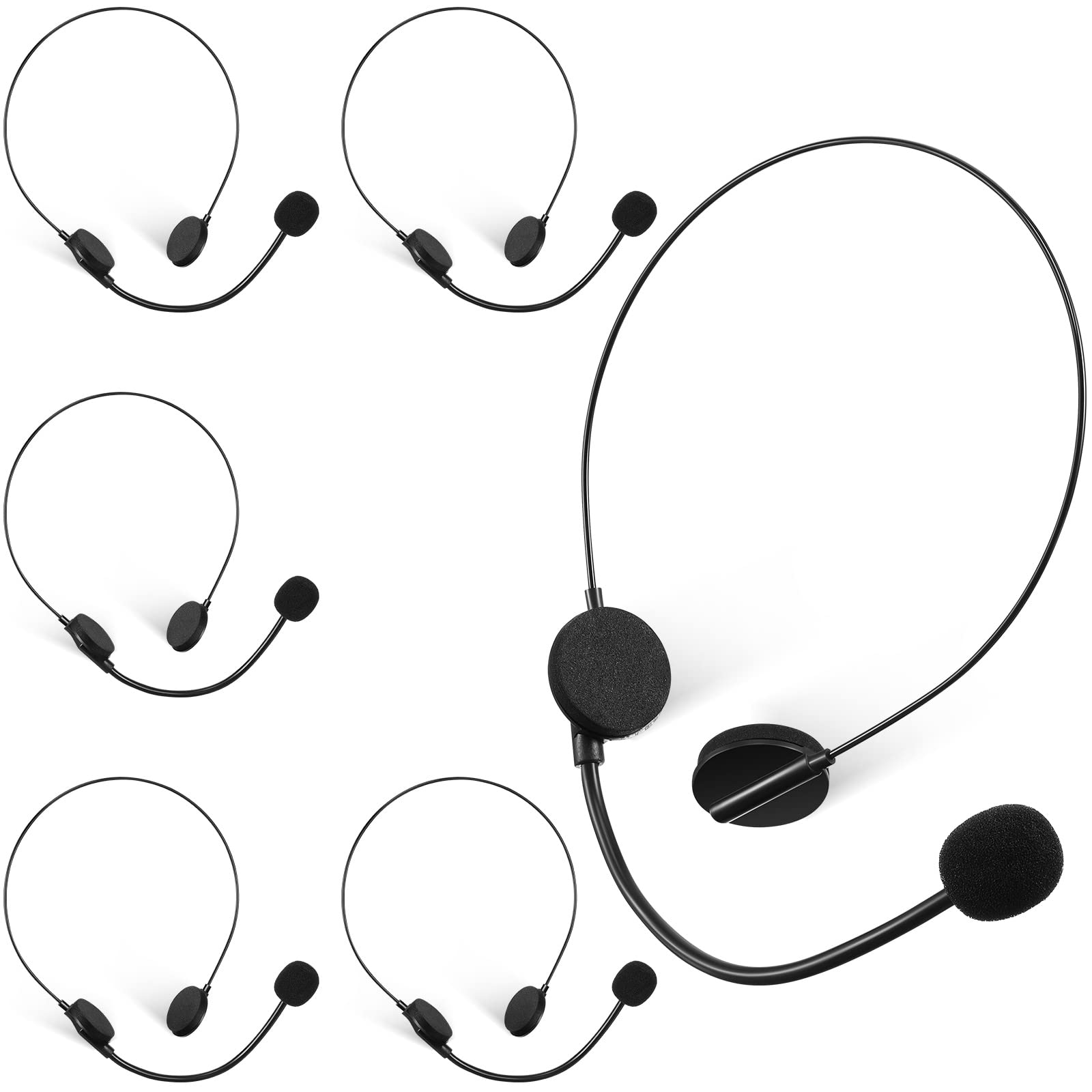 Black Plastic Microphone Headset Toy - 6 Pcs Faux Costume Headset Prop for Hippie Party Accessories, Halloween Costume & Stage Performance Props - Perfect for Themed Parties, Cosplay, Music Performances and Photo Shoots