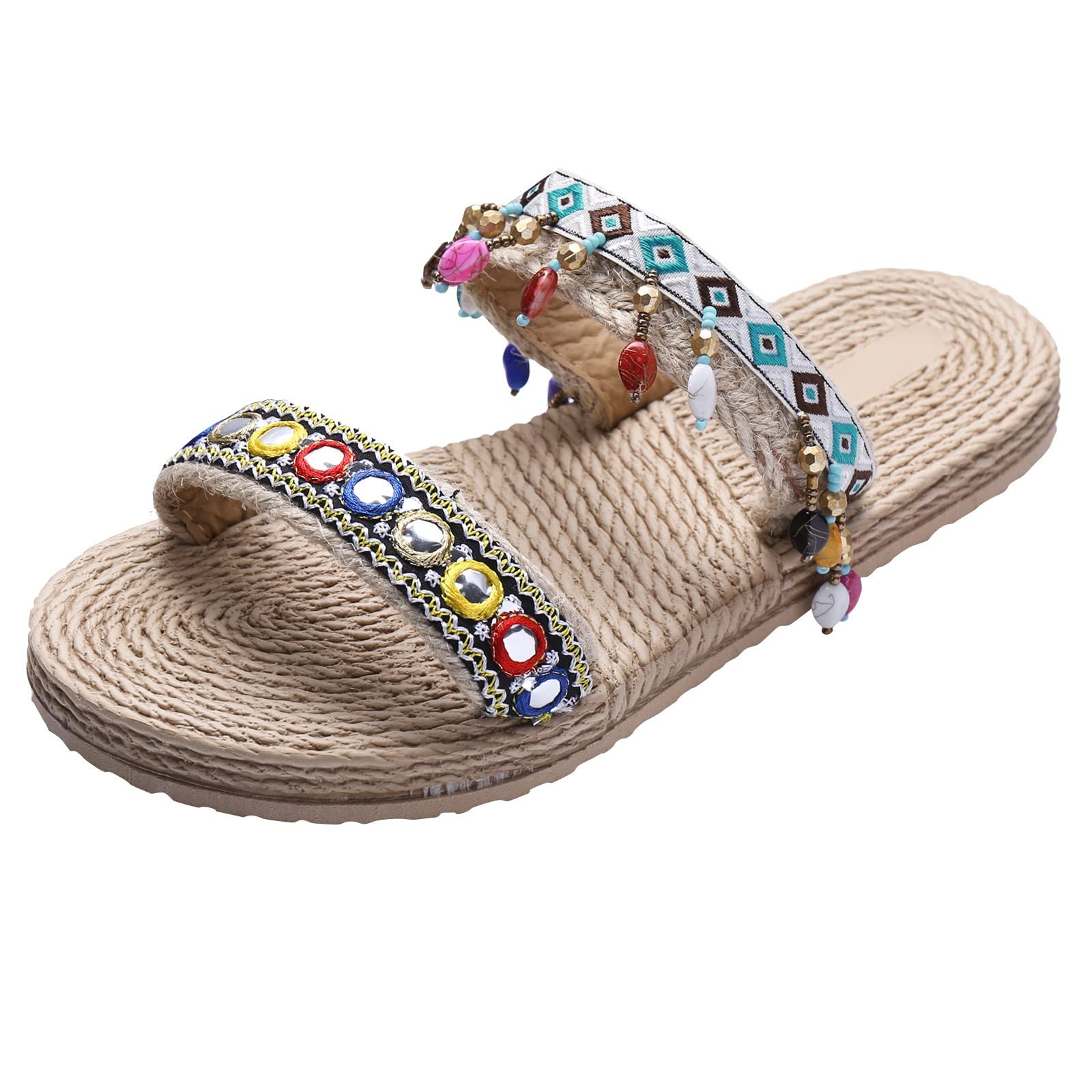 USYFAKGH Women's Fuzzy Slides - Soft Non-Slip Summer Slippers for Women | Breathable Open-Toe Sandals for Beach, Pool & Indoor Comfort
