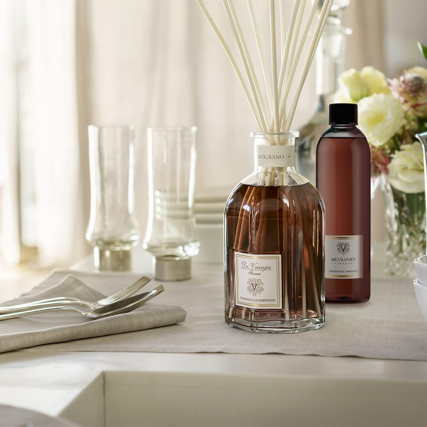 Dr. Vranjes Melograno Scented Home Fragrance Refill 500ml - Premium Aromatherapy for Living Rooms, Bedrooms & Office Spaces