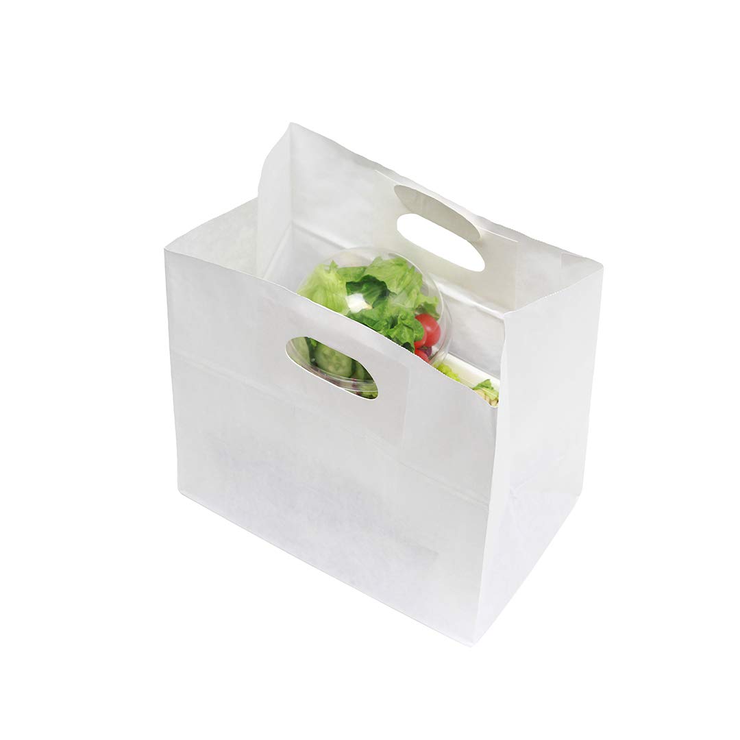 Eco-Friendly Rectangle Paper Take Out Bags with Handles - 11