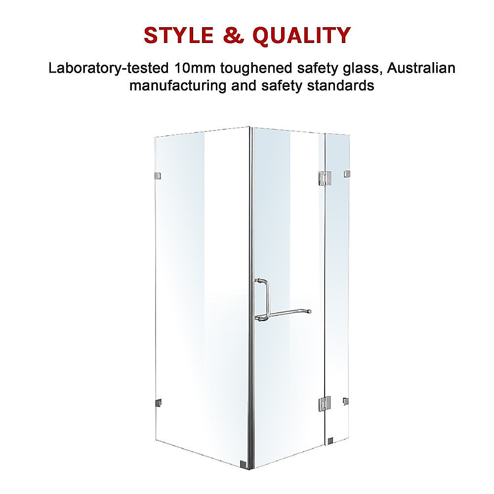 Frameless 10mm Glass Shower Screen 43.3