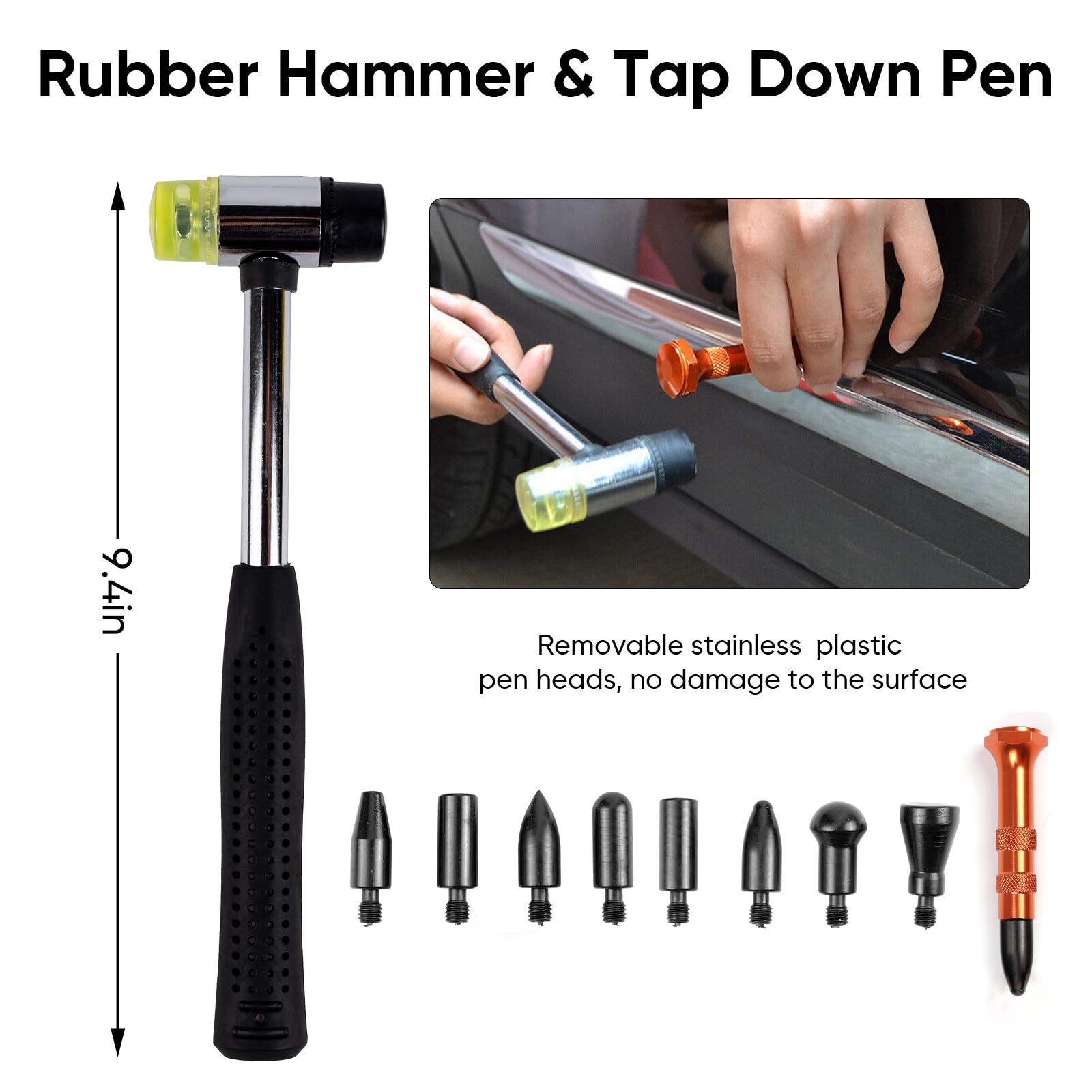 Car Dent Puller Kit - Professional Dent Repair Tool with Slide Hammer, T-Bar & Golden Lifter | Metal Repair Pen for Cars, Motorcycles, Refrigerators & Door Dings | Perfect for DIY Auto Body Repair & Dent Removal at Home