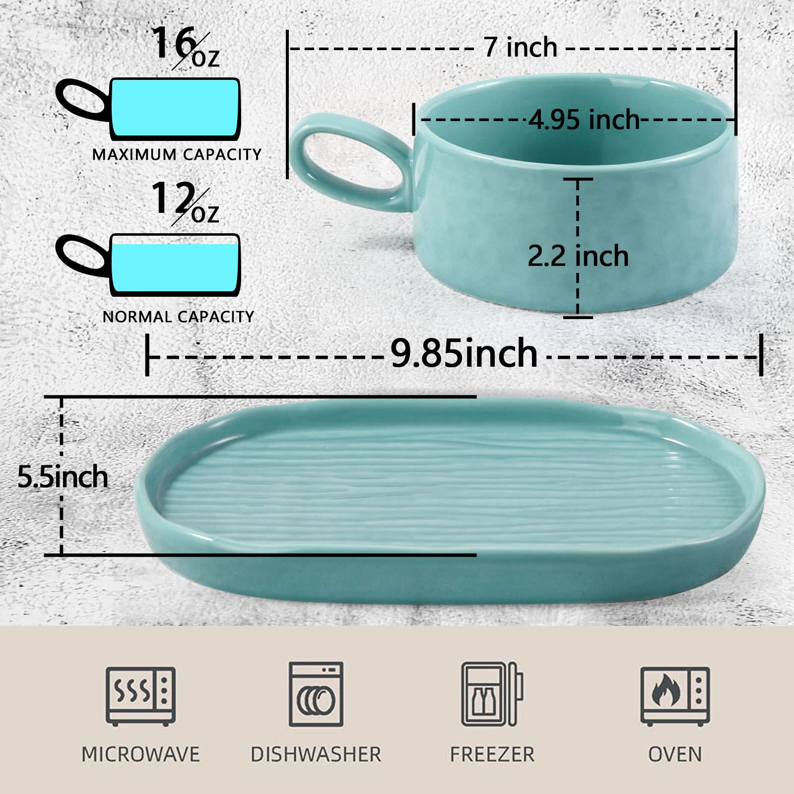 Artena Elegant White Pasta Bowls Set of 4 & Solid Soup and Sandwich Plate Combo - Perfect for Italian Dining, Family Meals, and Dinner Parties