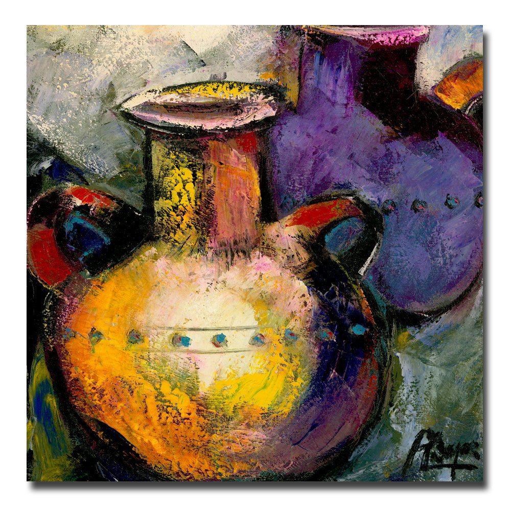 Trademark Fine Art Boyer Still Life with Jugs II Canvas Wall Art Print - Vintage Kitchen Decor & Home Office Decoration
