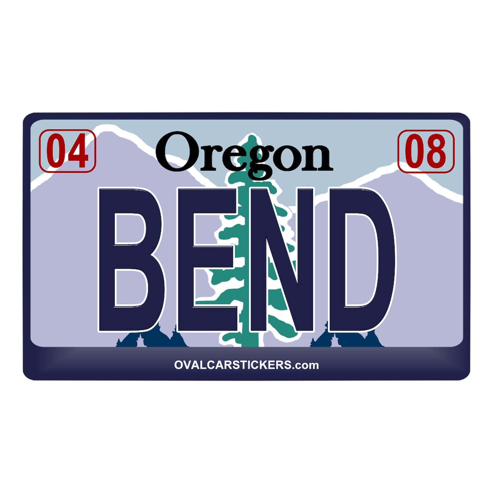 Oregon Plate Bend Rectangle Sticker - Durable Car Bumper Decal for Cars, Trucks & Laptops | Perfect for State Pride & Travel Enthusiasts