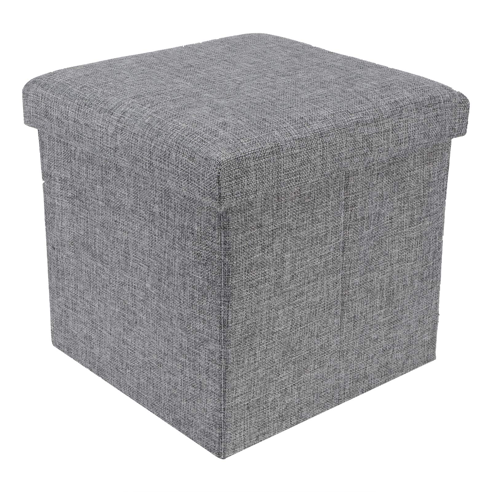Foldable Storage Ottoman - Large Size, Multi-Purpose Footrest & Seat with Hidden Storage Compartment for Living Room, Bedroom, or Office