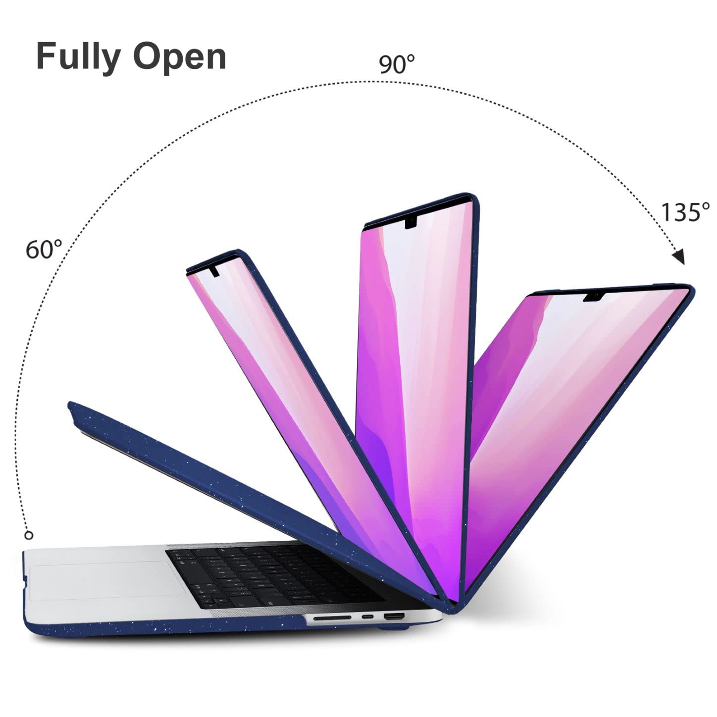 IBENZER 14 Inch MacBook Pro Hard Shell Protective Case with Keyboard Cover - Star Blue (T14-S-BL+1) | Durable Laptop Cover for Work, Travel & School