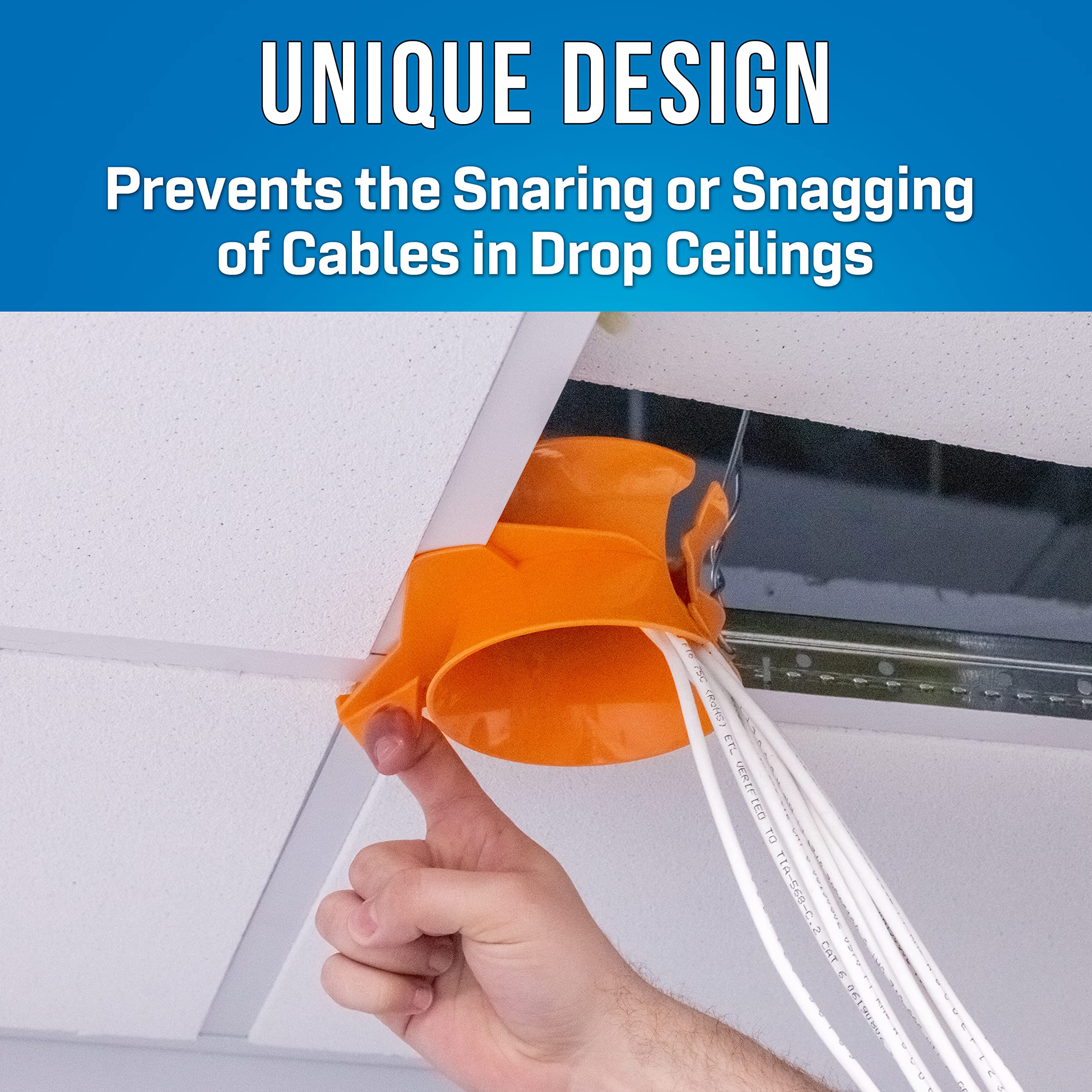 Jonard CPF-215 Cable Funnel - Orange Drop Ceiling Protector for Easy Wiring