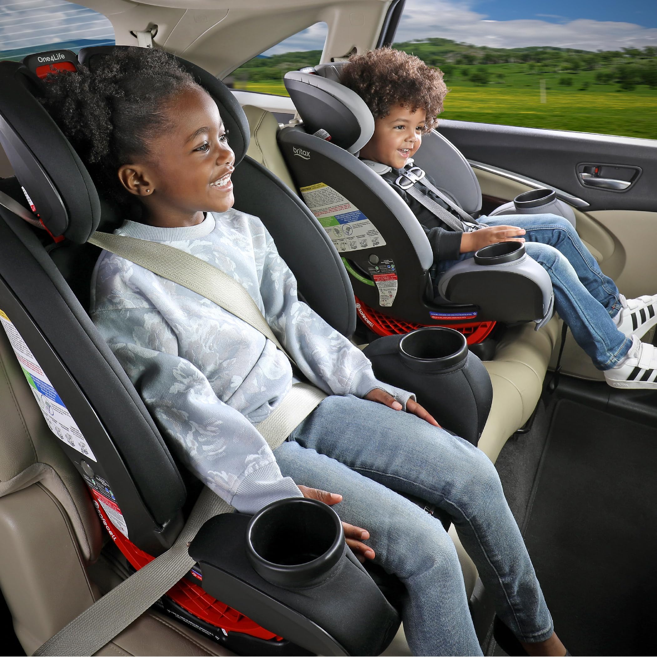 Britax One4Life Convertible Car Seat for Infants to Big Kids (5-120 lbs) | 10-Year Use | Rear-Facing to Forward-Facing Booster | Machine-Washable Fabric | Glacier Graphite | Perfect for Family Travel & Daily Commutes