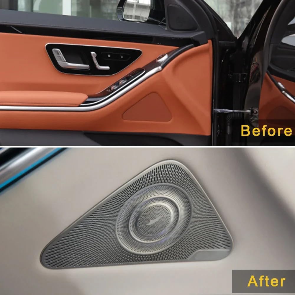 Premium Car Speaker Cover Trim for Mercedes-Benz S-Class W223 (2021-2023) - Replacement Door Sound Speaker Frame & Sticker Decoration - Perfect for Car Audio Upgrades & Interior Customization