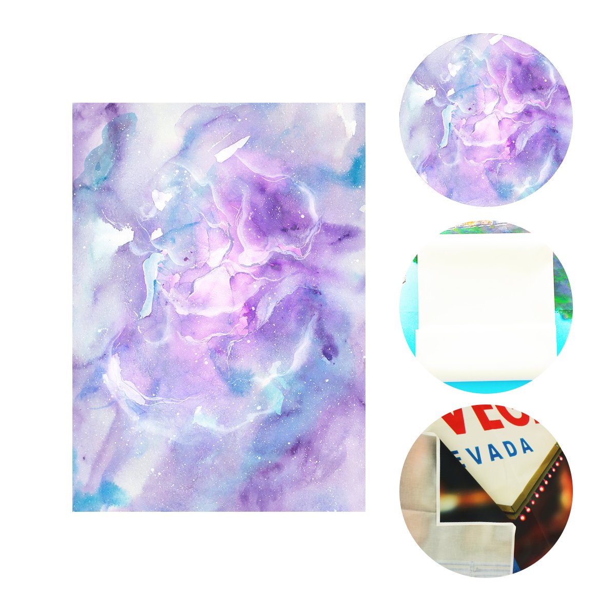 5x7ft Watercolor Marble Backdrop - Pink Purple for Studio Photography