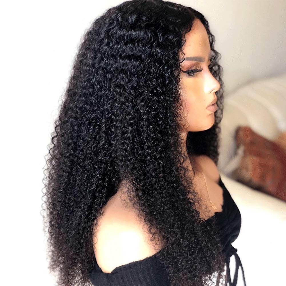 Kinky Curly Lace Front Wigs Human Hair with Baby Hair - Small Cap 180% Density Brazilian Virgin Hair Wigs for Black Women - Glueless Pre Plucked 9A Human Hair Wigs 12 Inch - Perfect for Daily Wear, Special Occasions & Protective Styling