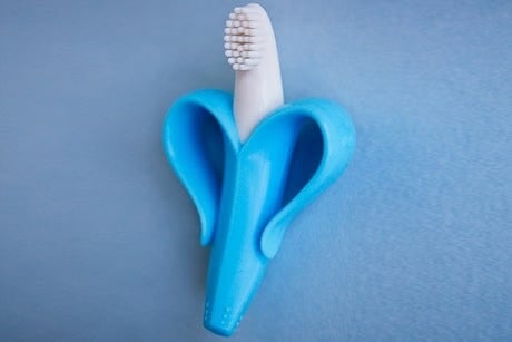Baby Banana Infant Toothbrush - Soft Bristle Teething Toothbrush for Babies 0-24 Months, BPA-Free & Easy to Hold - Perfect for Soothing Sore Gums & Early Dental Care
