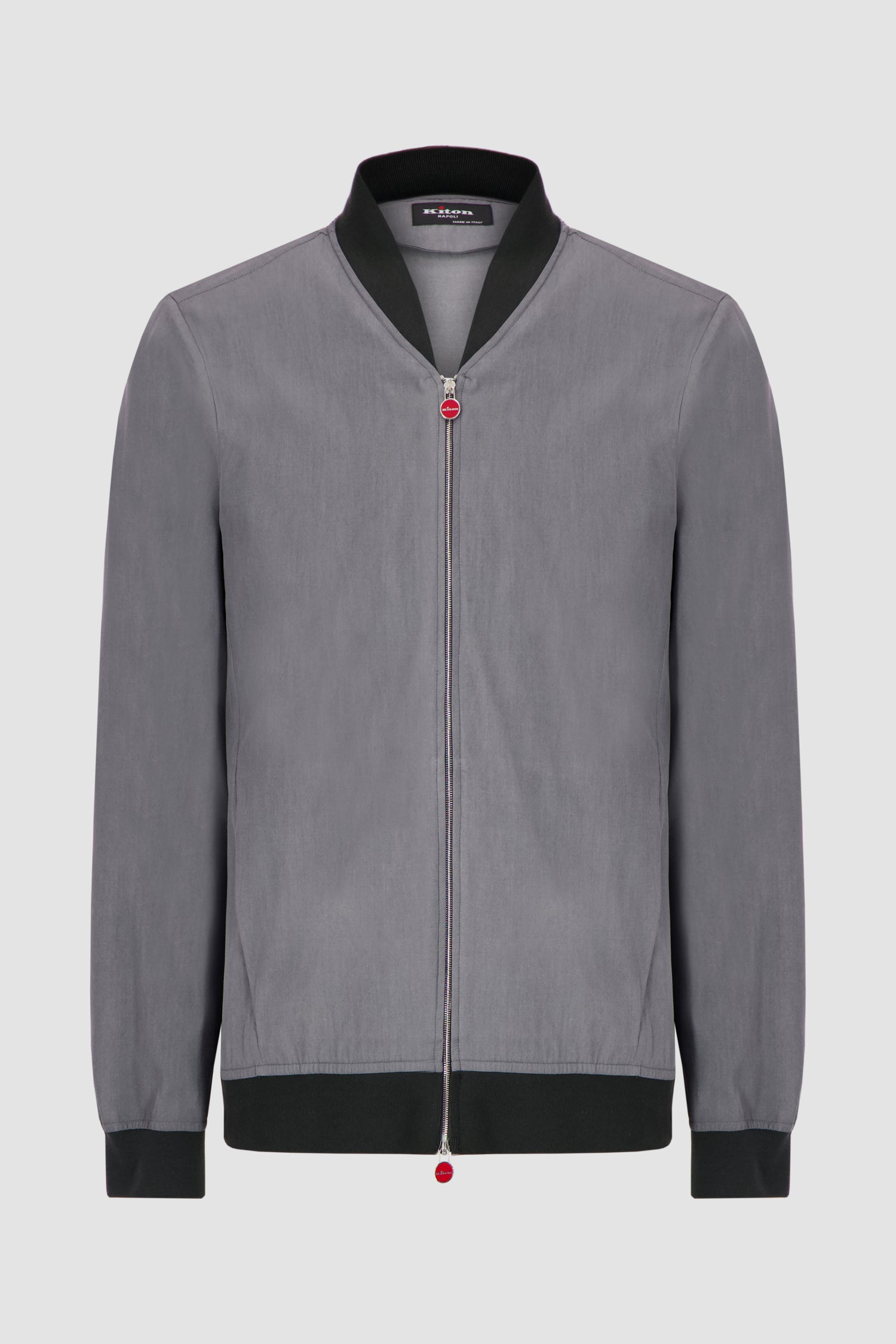 Kiton Grey Pahoa Bomber Jacket for Men | Premium Lightweight Windbreaker | Fashionable Streetwear & Casual Outerwear | Perfect for Urban Commuting & Night Out