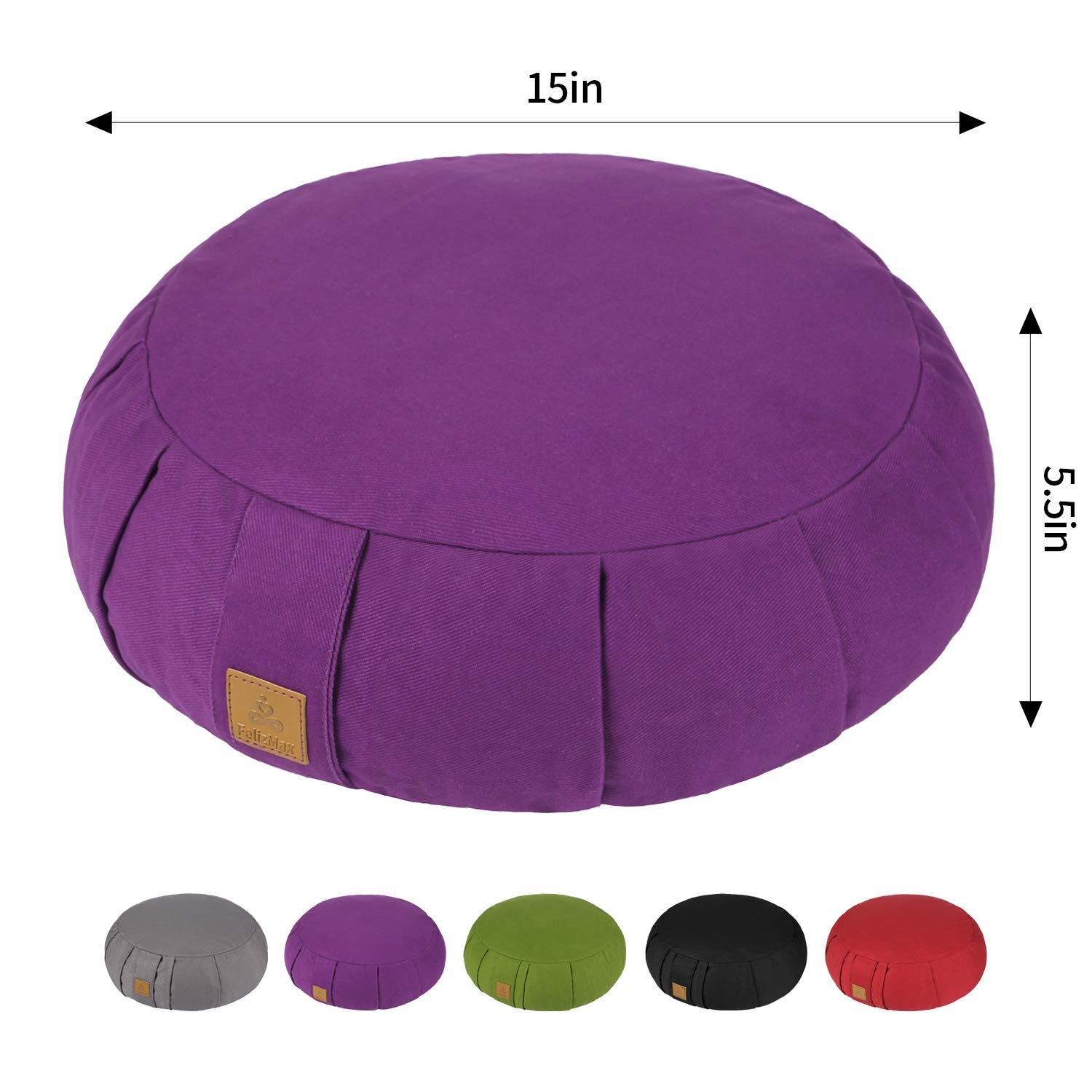 Organic Cotton Zafu Meditation Cushion - 15