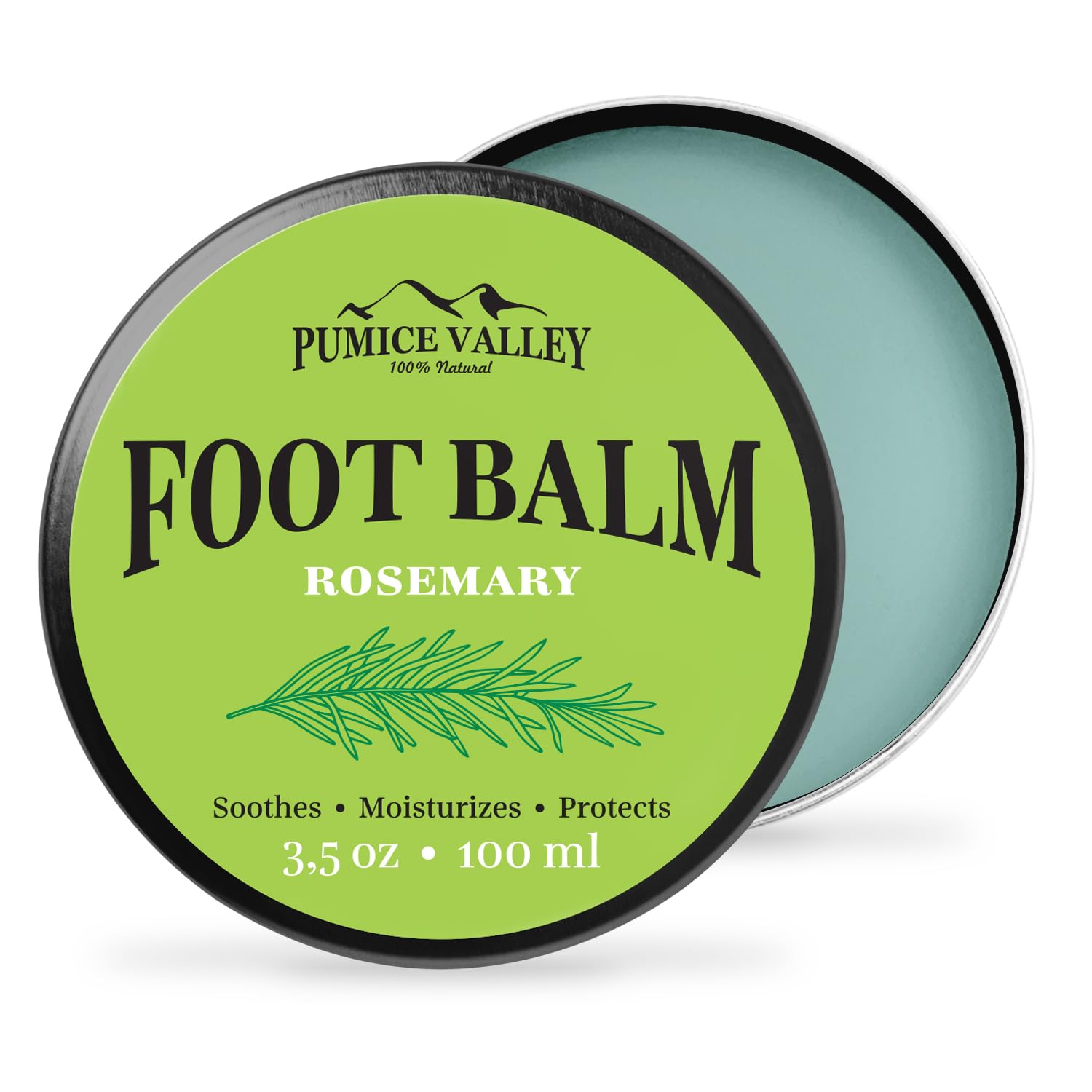 Pumice Valley Foot Balm Cream for Dry Cracked Heels & Calluses - Natural Moisturizing Foot Treatment with Rosemary - 3.5 Oz - Perfect for Pedicures, Foot Spa & Daily Foot Care