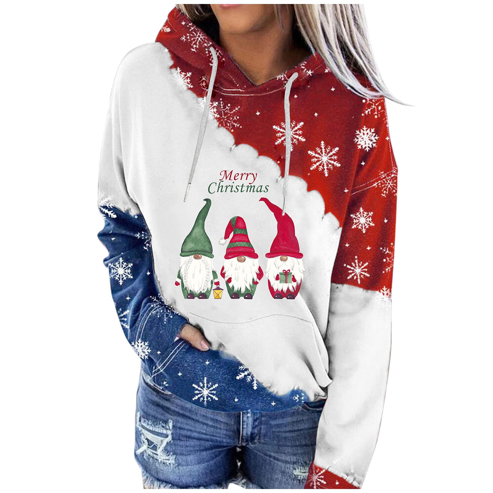 Plus Size Women's Long Sleeve Christmas Print Sweatshirt - Casual Pullover Blouse for Holiday Parties, Family Gatherings & Winter Outfits