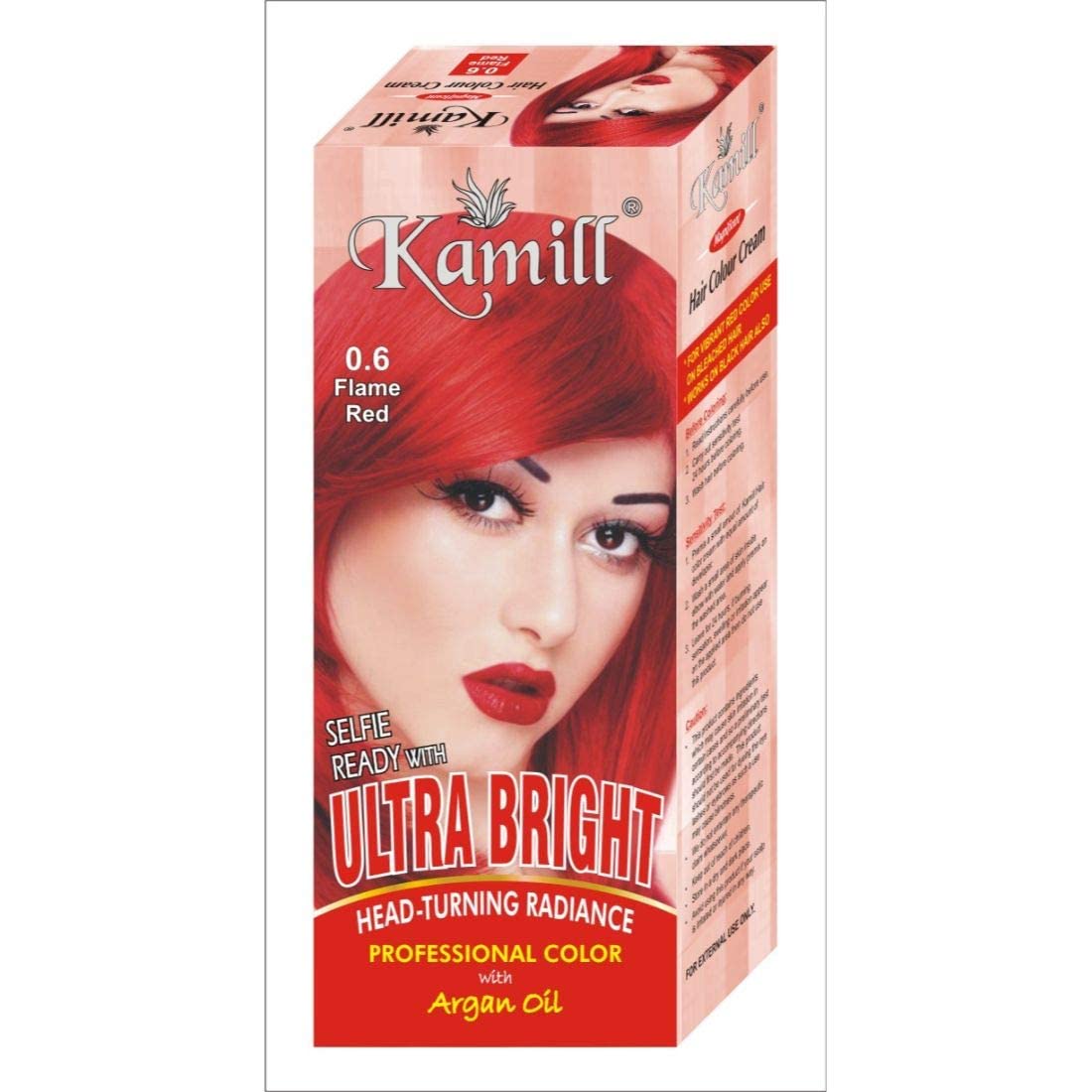 Kamill Flame Red (0.6) Ultra Bright Professional Hair Color with Argan Oil - 100% Organic & Natural Hair Dye for Women & Men (100g) | Long-Lasting Vibrant Color for Salon-Quality Results at Home