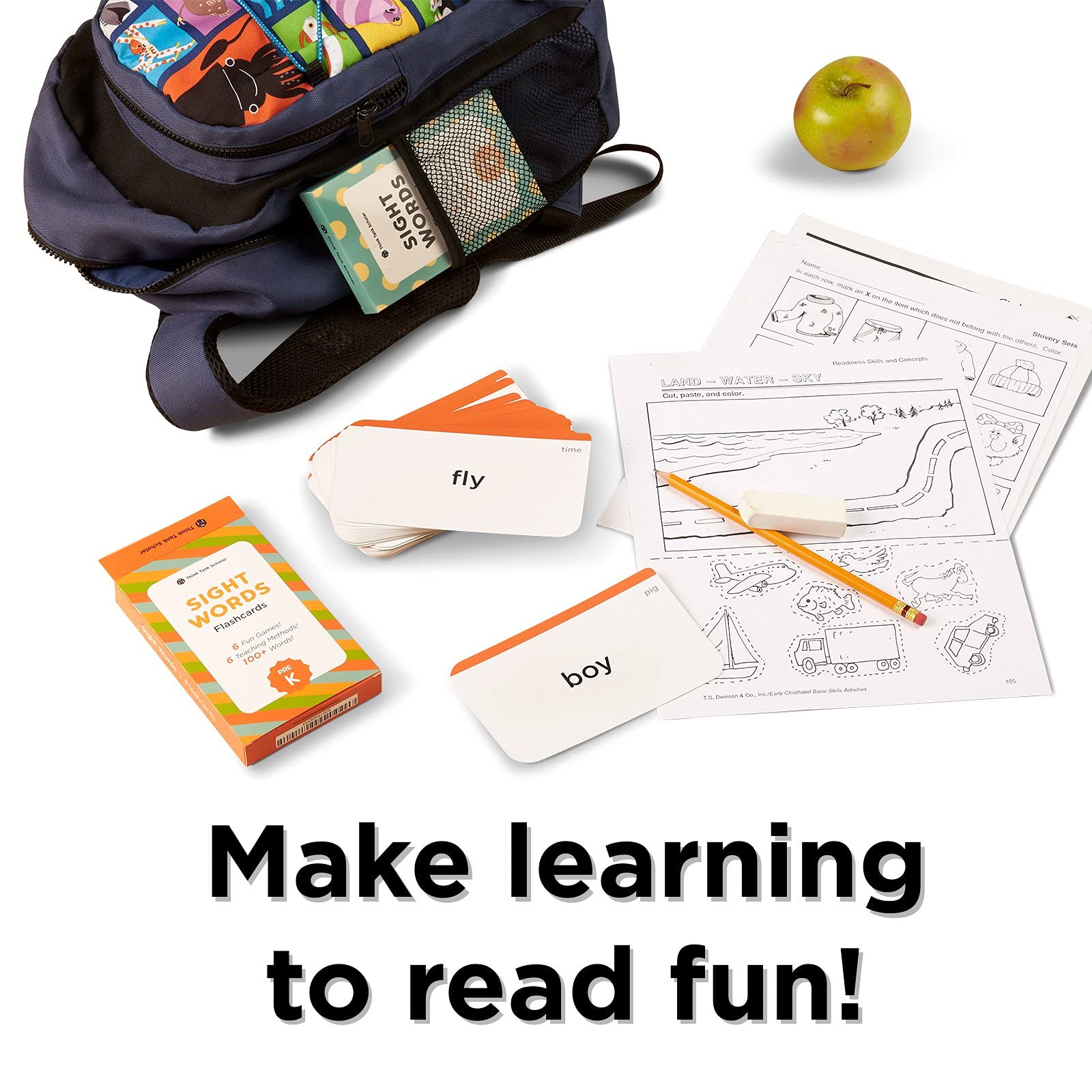 Think Tank Scholar Pre-K Sight Words Flash Cards - 100+ Dolch & Fry Words for Toddlers Learning to Read - Homeschool & Classroom Use