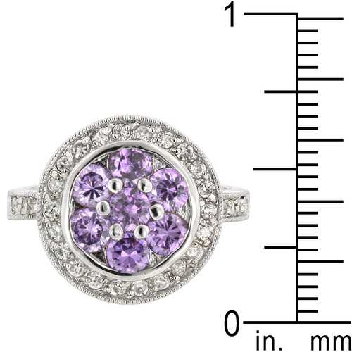 Amethyst Purple Lily Ring - Elegant Floral Jewelry for Women | Perfect for Weddings, Parties & Everyday Wear