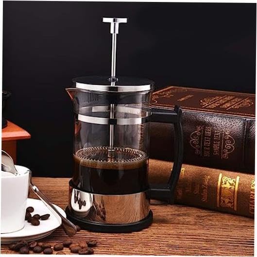 Premium Stainless Steel French Press Coffee Maker with Borosilicate Glass – 34oz Cold Brew & Tea Maker for Home, Office, Camping – Includes Durable Stand & Fine Mesh Filter – Ideal Gift for Coffee Lovers & Travel Enthusiasts