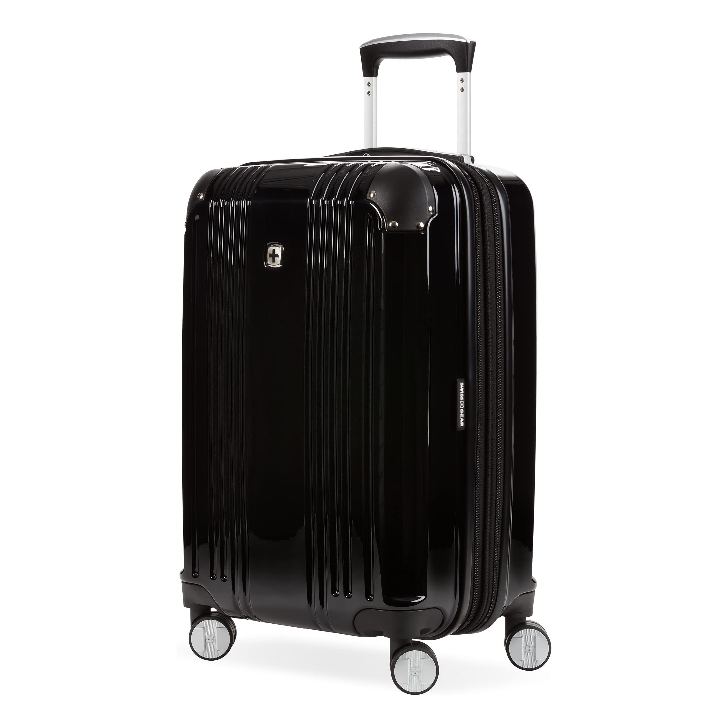 SwissGear 7786 Expandable Hardside Spinner Wheel Carry-On Luggage 20-Inch - Perfect for Air Travel & Business Trips | Durable Black Suitcase