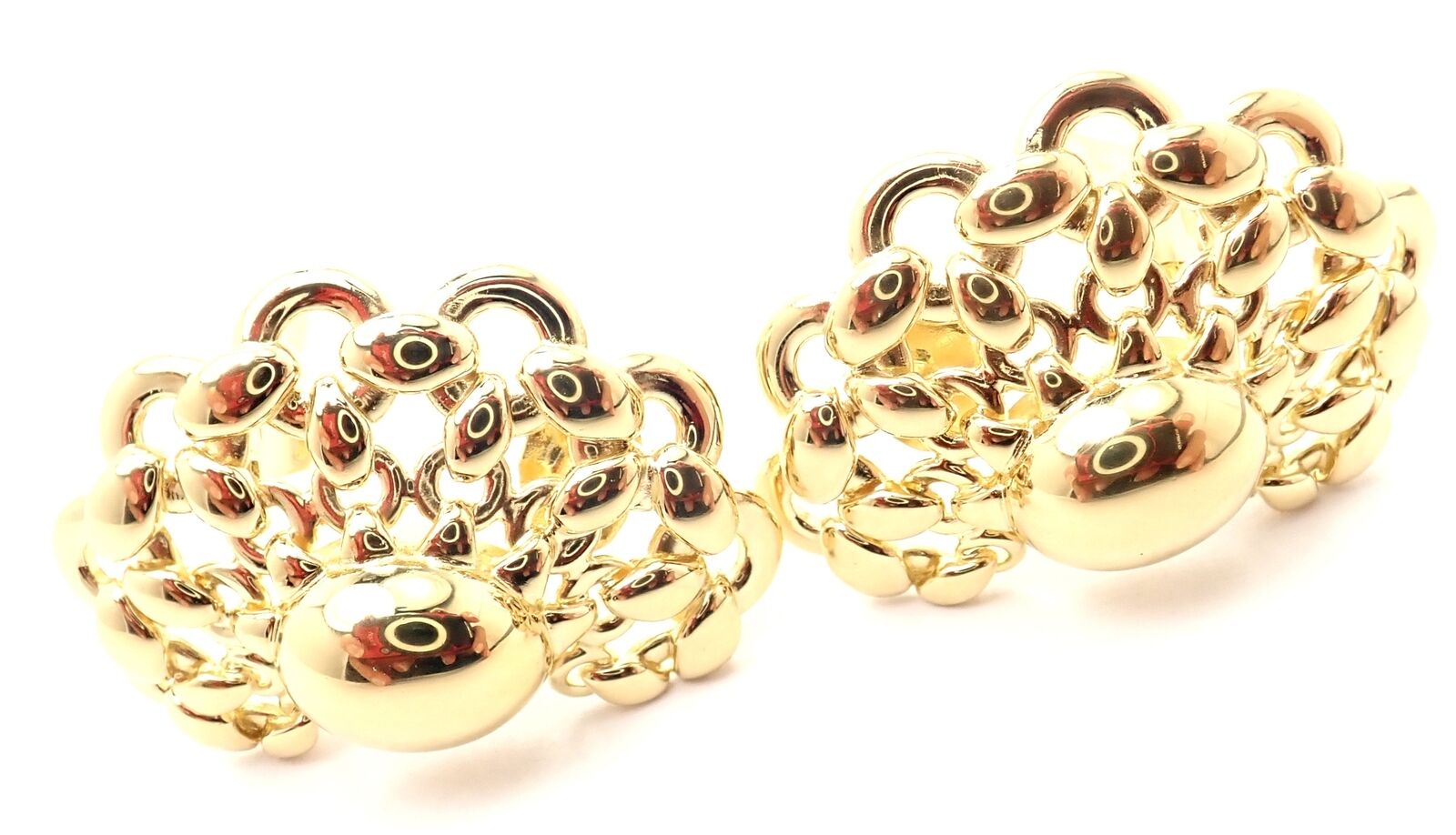 Authentic Vintage Hermes 18K Yellow Gold Large Hoop Earrings - Luxury Jewelry for Women, Perfect for Parties, Weddings & Special Occasions