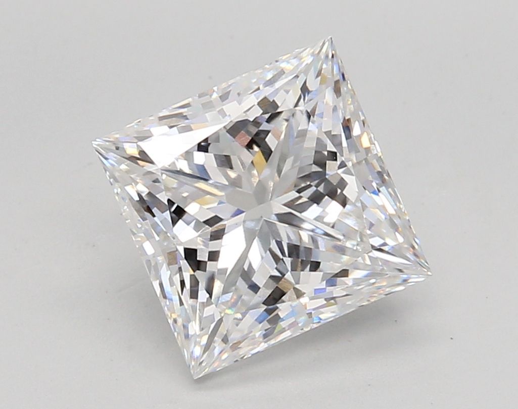 3.09 Carat D Color VVS2 Clarity Princess Cut Lab-Grown Diamond for Engagement Rings & Fine Jewelry