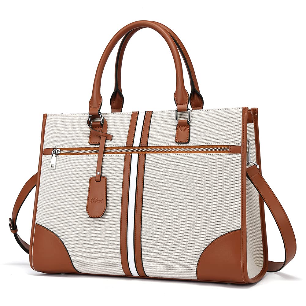 CLUCI Genuine Leather Briefcase for Women - 15.6 Inch Laptop Business Bag, Professional Work Tote Handbag for Office, Meetings & Business Travel