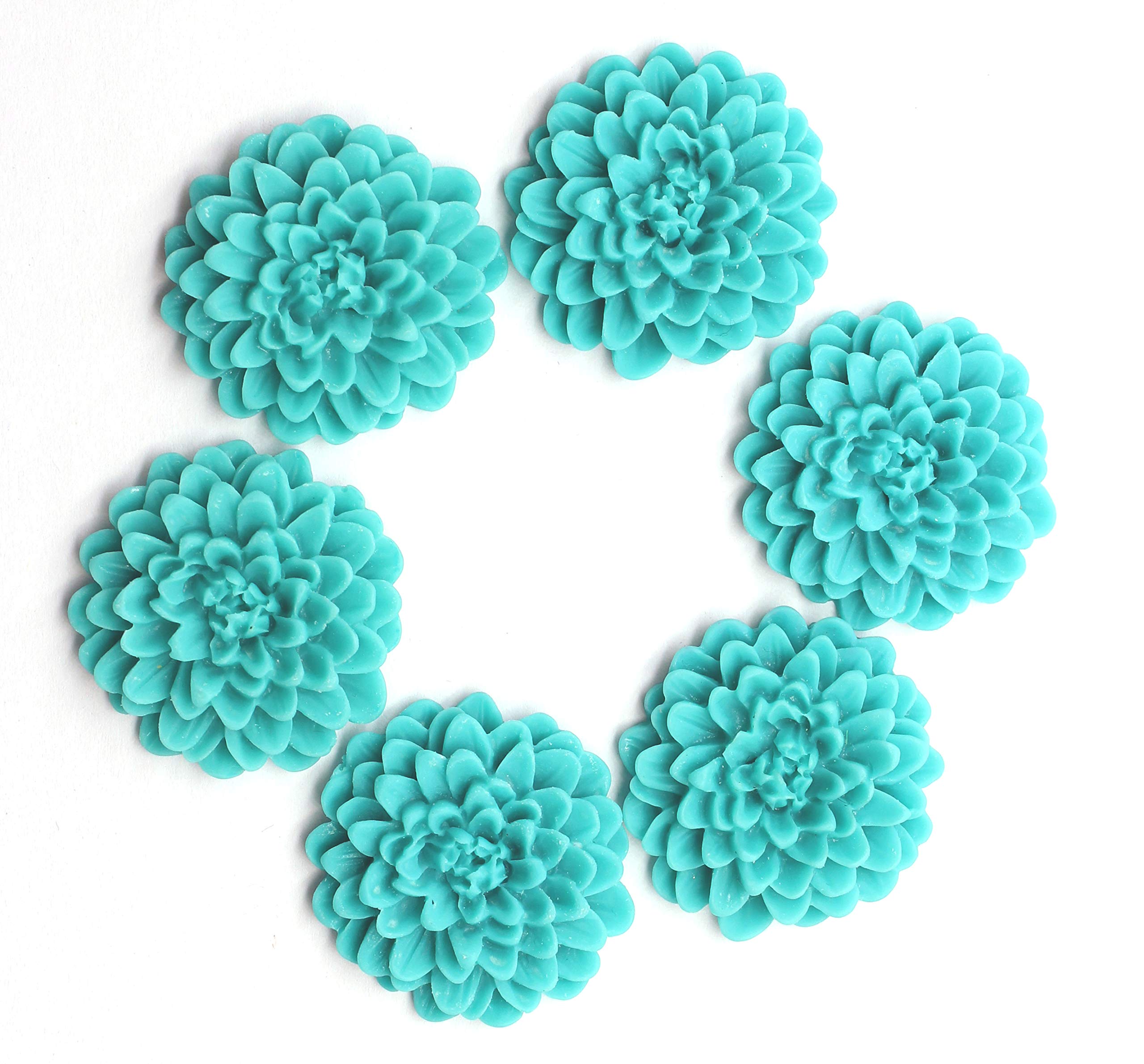 40pcs Large Resin Chrysanthemum Flower Flatback Cabochons - DIY Scrapbook Embellishments for Jewelry Making, Card Decor, Nail Art & Home Crafts