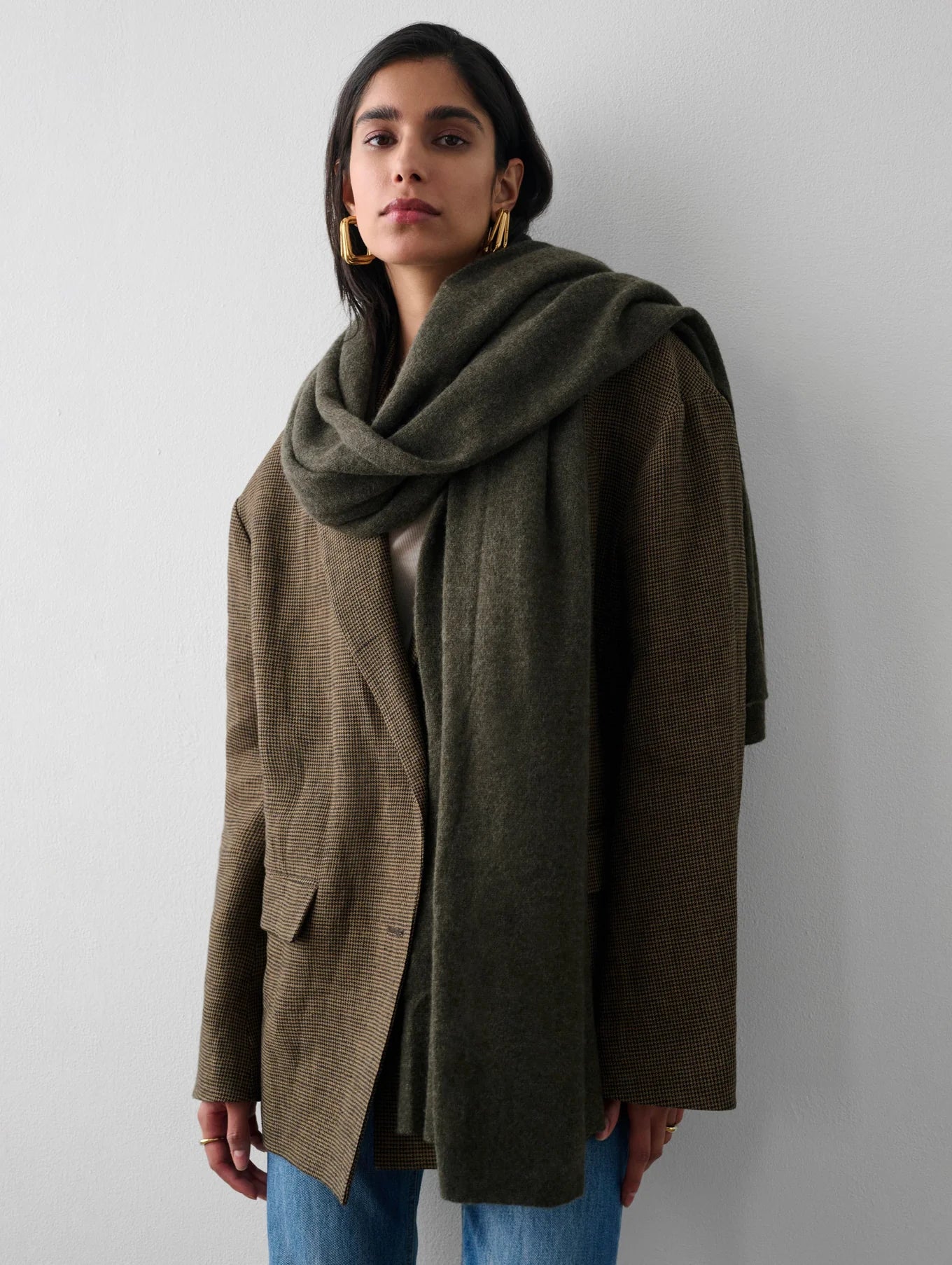 Luxury Cashmere Travel Wrap - Soft Thyme Heather Shawl for Women | Perfect for Airplanes, Lounging & Gifts