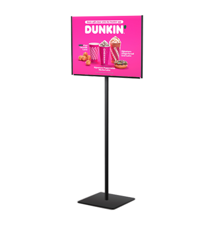 11x17 Lightweight Steel Pedestal Display Stand - Countertop or Floor Use - Two-Sided Advertising Sign Holder with 18