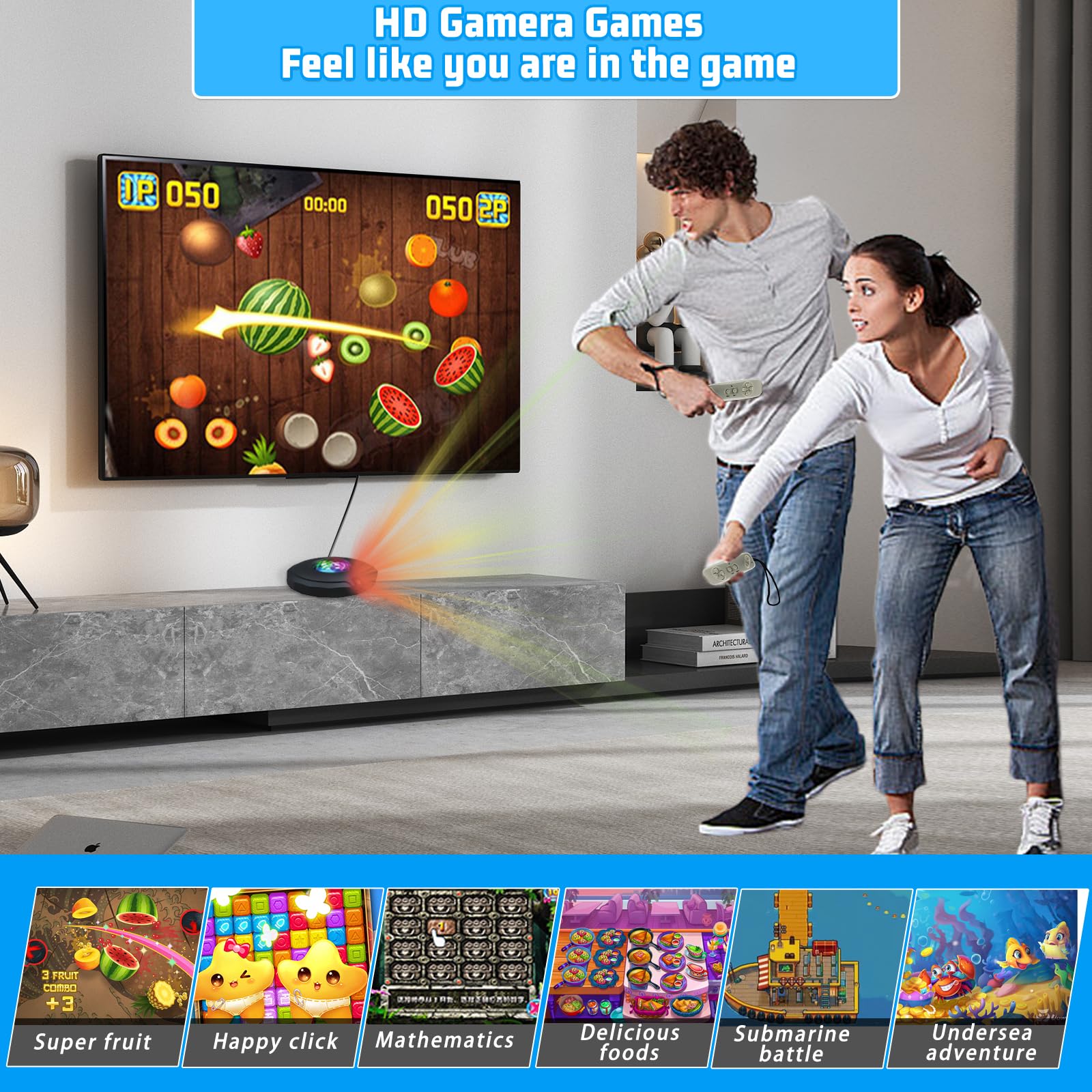 Wireless Electronic Dance Mat for TV with HD Camera - Double Player Non-Slip Dance Pad with Game Controller - Perfect for Kids & Adults - Great Christmas Birthday Gift for Girls & Boys - Fun for Family Game Nights & Fitness Workouts