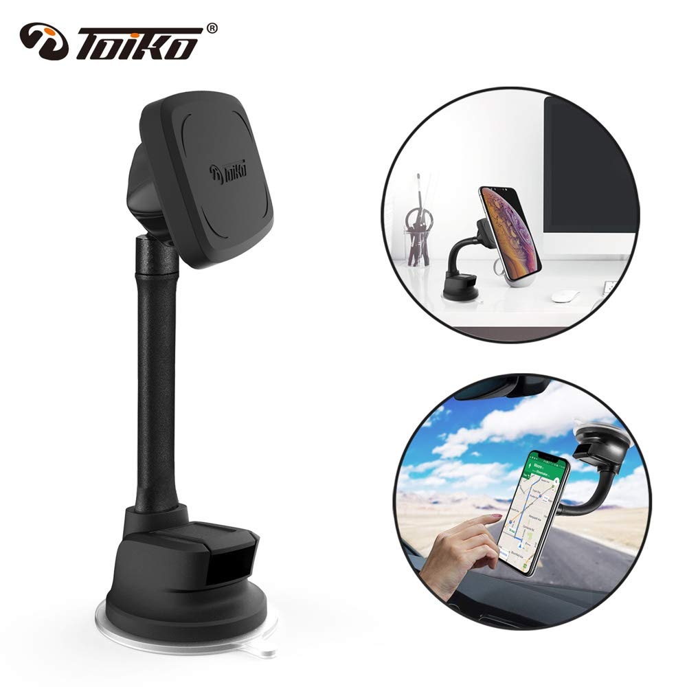 Toiko Magnetic Car Phone Mount - Strong Dashboard Smartphone Holder for iPhone, Samsung & All Phones | Secure Hands-Free Driving for GPS Navigation & Calls