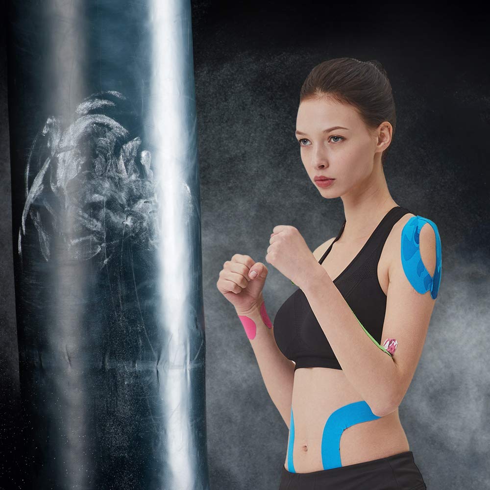 AUPCON Kinesiology Tape - Elastic Therapeutic Sports Tape for Muscle Support & Recovery | Hypoallergenic, Breathable Cotton | Ideal for Knee, Shoulder, Ankle, Elbow & Shin Pain Relief | Perfect for Athletes, Physical Therapy & Post-Workout Recovery