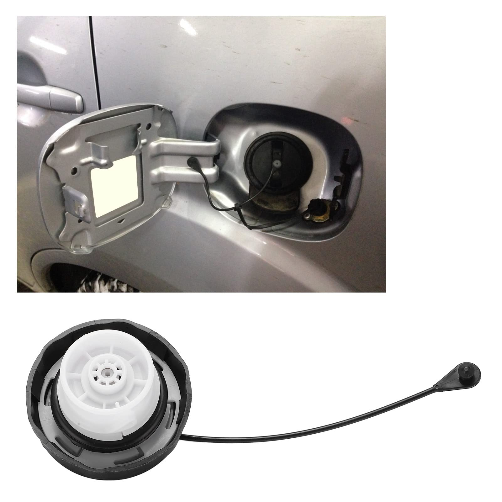 EXCLUZO Black ABS Fuel Cap - Leak-Proof & Tight Closure for Cars, Trucks, SUVs - Perfect for Preventing Gas Overflow and Spills During Refueling