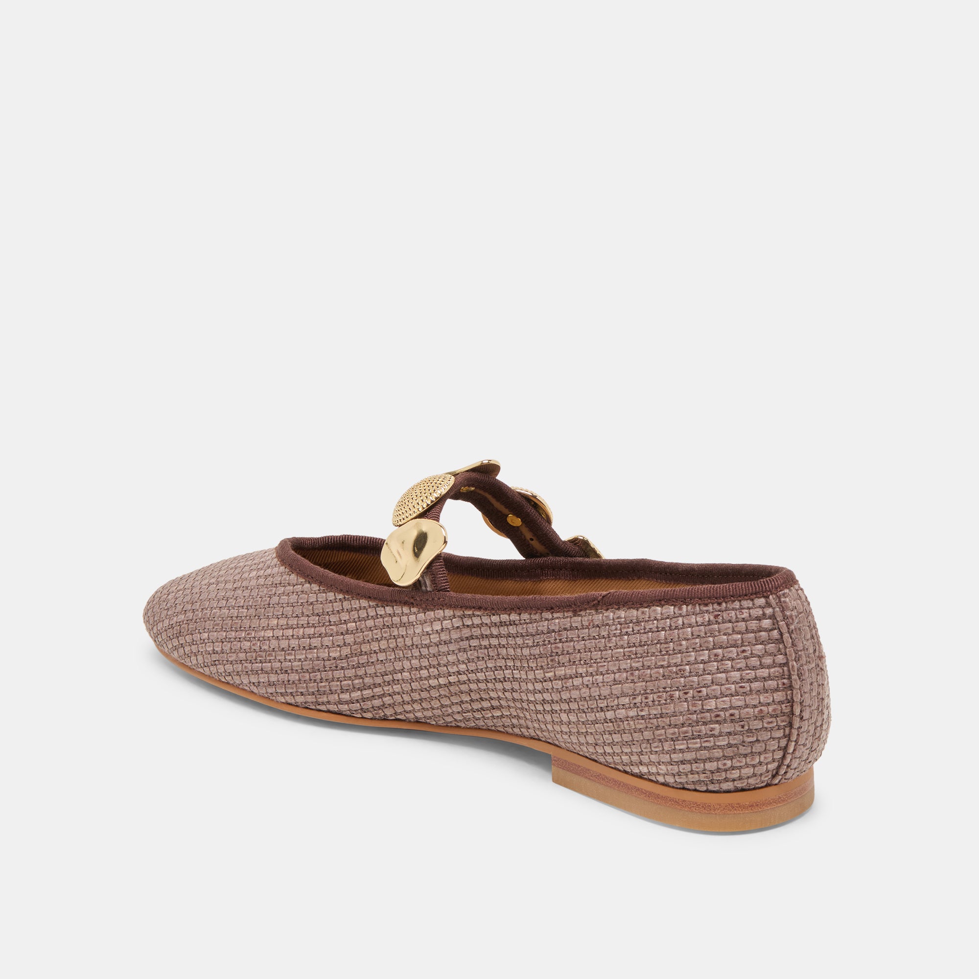 RELAN Women's Ballet Flats - Comfortable Walnut Raffia Slip-On Shoes for Casual Wear, Office & Travel