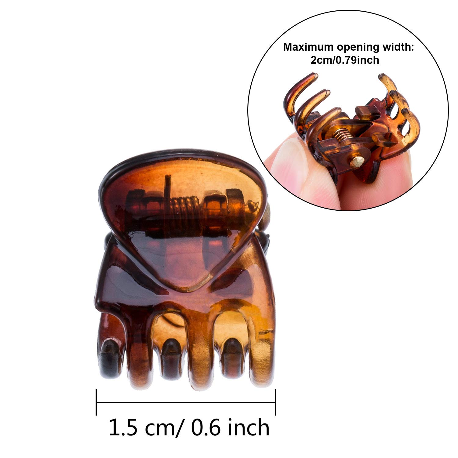 Hotop 24-Piece Mini Hair Clips for Women & Girls - Plastic Hair Claws & Pins in Brown - Perfect for School, Work, and Everyday Hairstyling