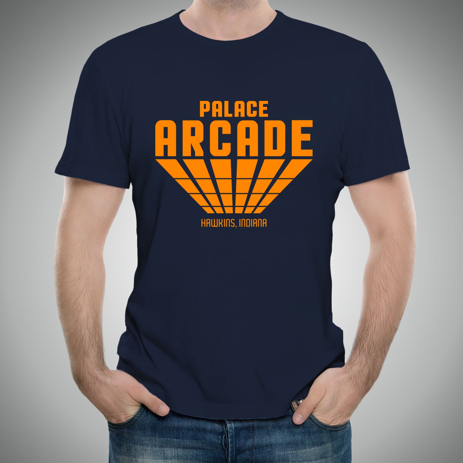 UGP Campus Apparel Palace Arcade - Hawkins Indiana Gamer Graphic T-Shirt for Men & Women | Retro Video Game Tee | Perfect for Cosplay, Conventions & Casual Wear