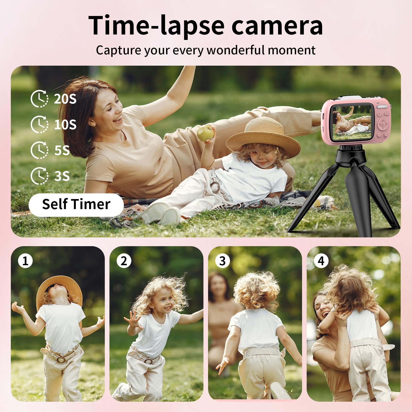**4K Digital Camera for Kids - 64MP Photography, 18X Zoom, Autofocus, Vlogging Mini Camera with 2.8