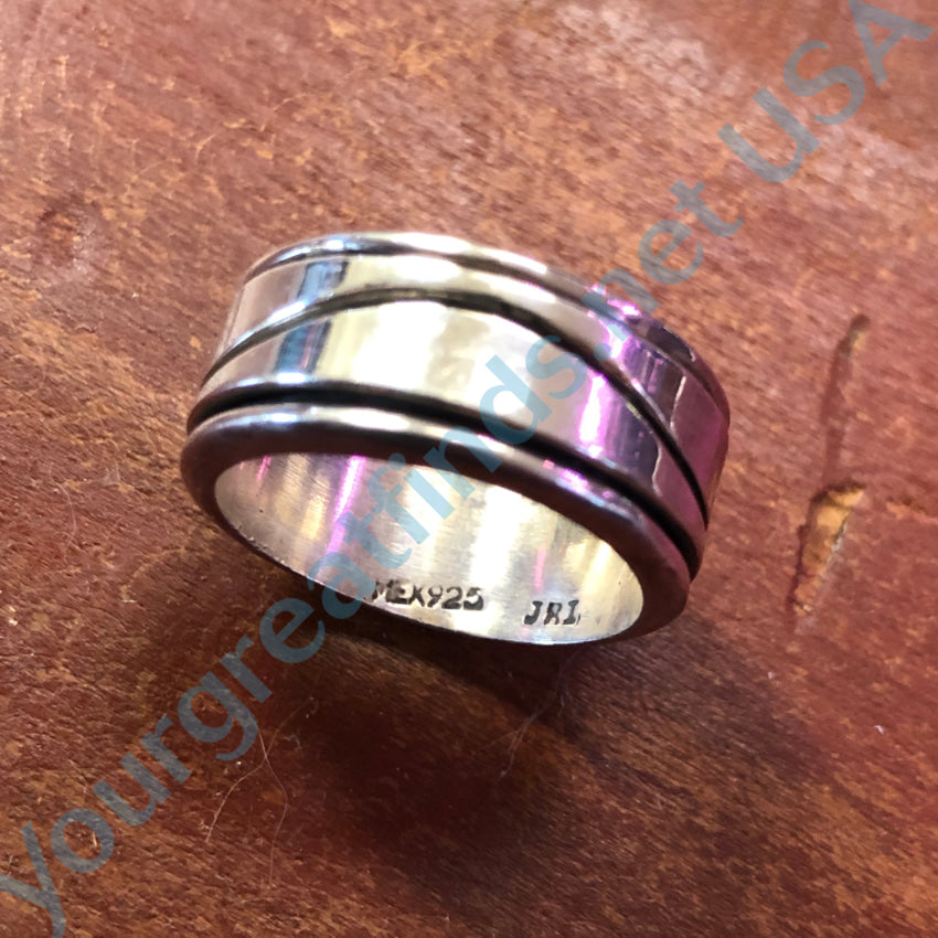 Sterling Silver Spinner Band Ring for Women & Men - Size 9 Adjustable - Handmade in Mexico - Perfect for Everyday Wear, Meditation & Stress Relief
