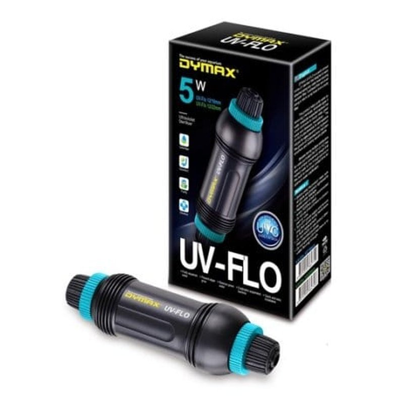 Dymax UV Flo 5W Ultraviolet Sterilizer for Aquarium, Fish Tank & Pond - Water Purifier for Algae & Bacteria Control | Safe & Effective UV Light Sanitizer for Clean Water