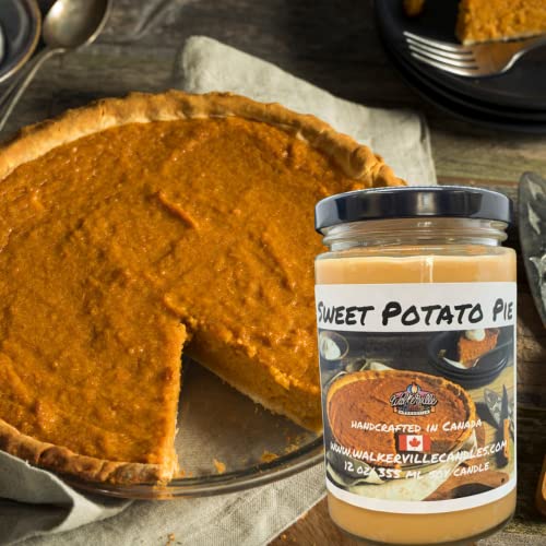 Sweet Potato Pie Scented Soy Candle - 12 oz Natural Soy Wax Candle for Home, Fall Decor & Cozy Atmosphere