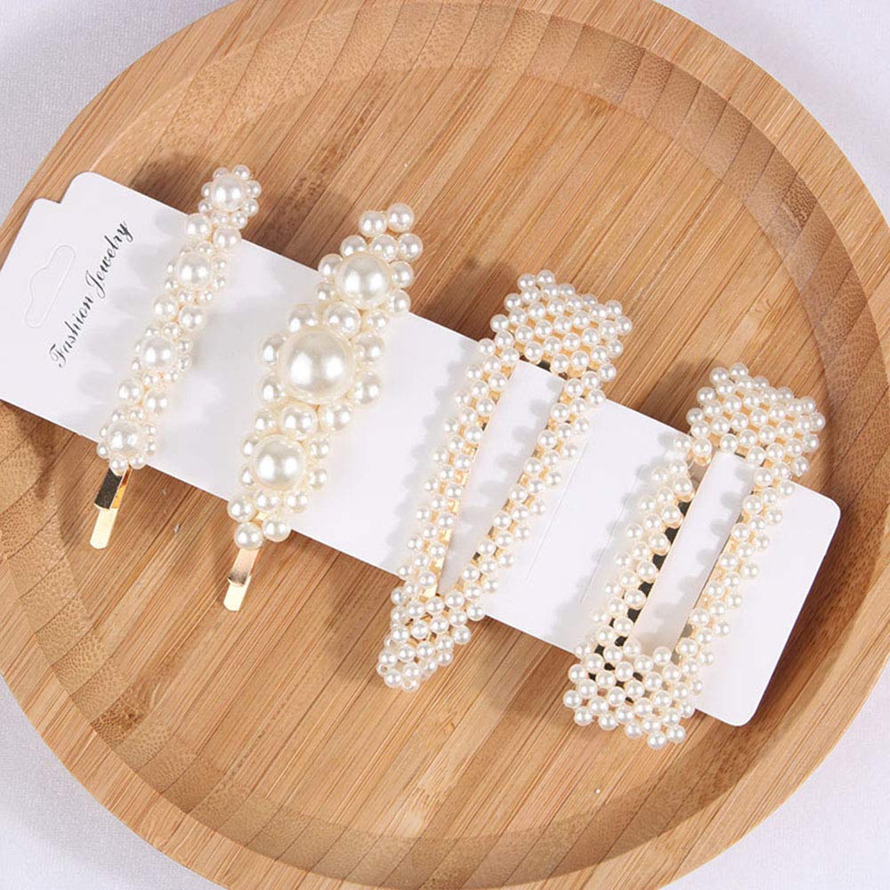 15 Pcs Pearl Hair Clips Set - Leopard Print Acrylic Resin Hair Barrettes with Jeweled Decor for Women & Girls | Hair Styling Accessories for Parties, Weddings & Everyday Use by FUNZON