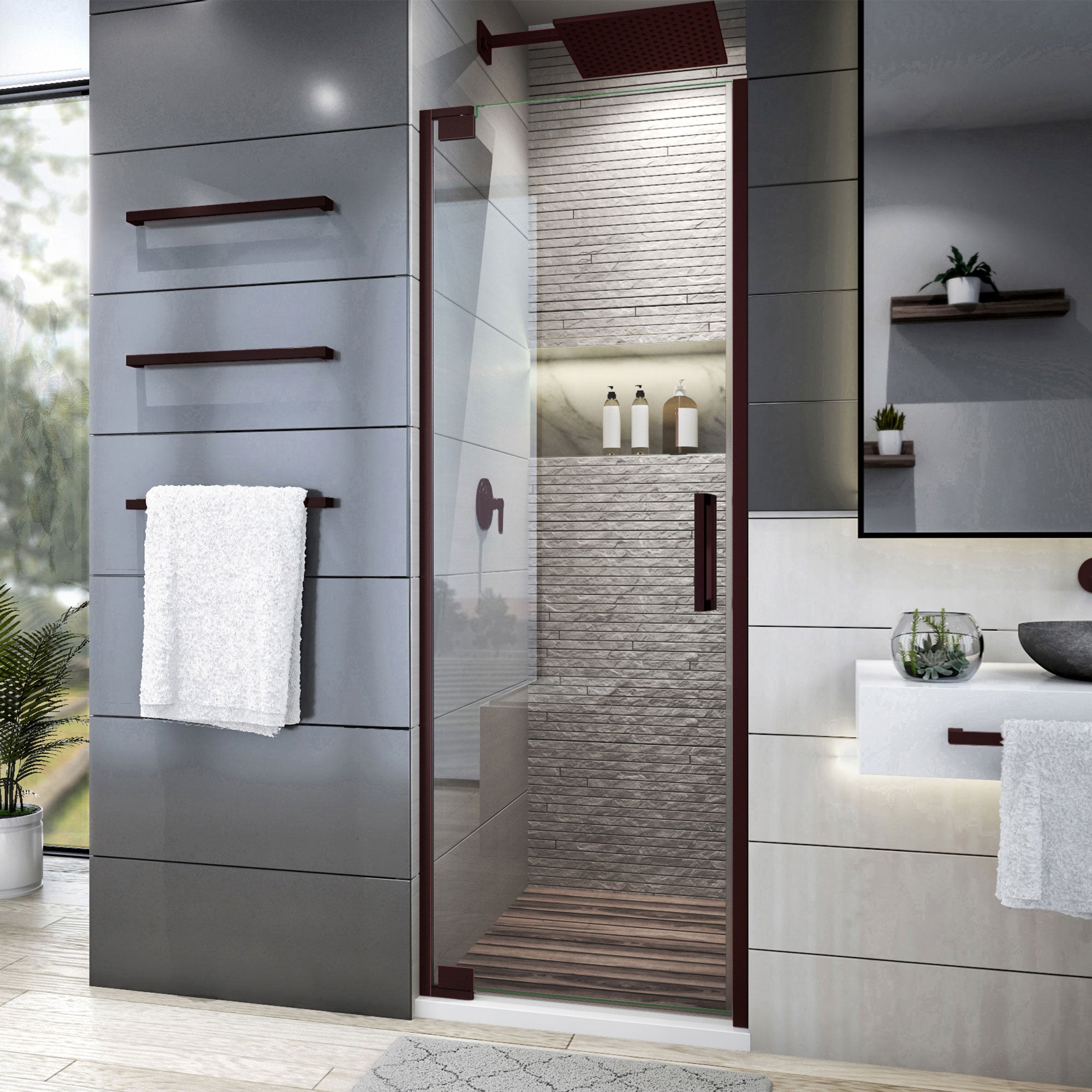 DreamLine Elegance Plus Frameless Pivot Shower Door 34.5