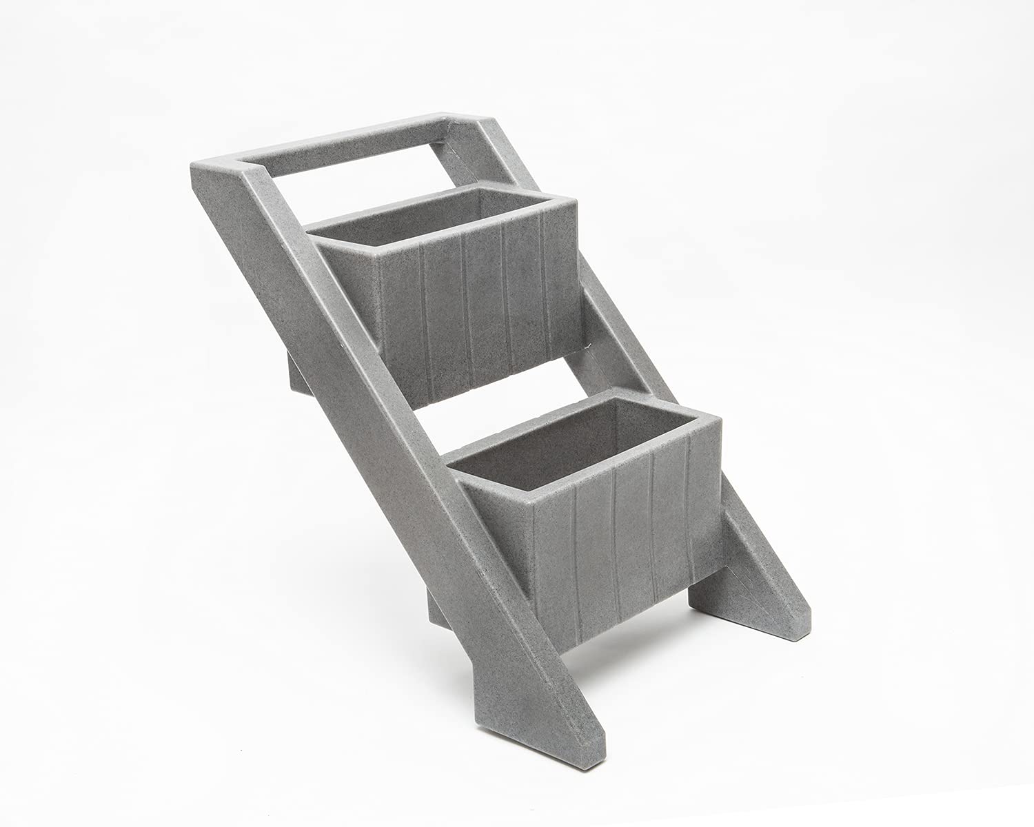 Raised Angled Garden Bed - Dark Granite Color Elevated Planter Box for Vegetables, Herbs & Flowers | Perfect for Patio, Balcony & Backyard Gardening