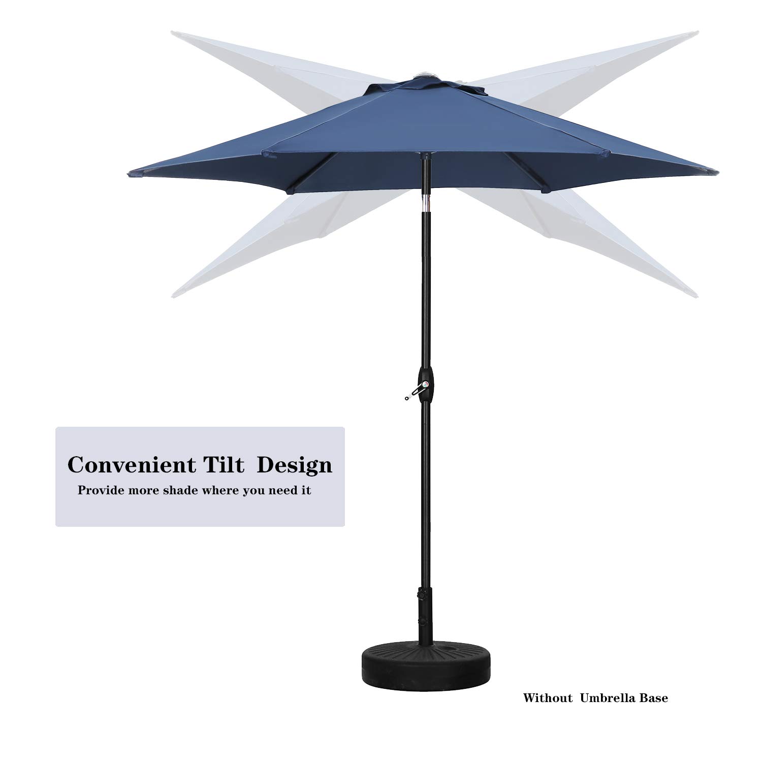 9ft Outdoor Patio Umbrella with Tilt Function & 6 Sturdy Ribs - Perfect for Poolside, Garden, Backyard and Outdoor Dining Areas