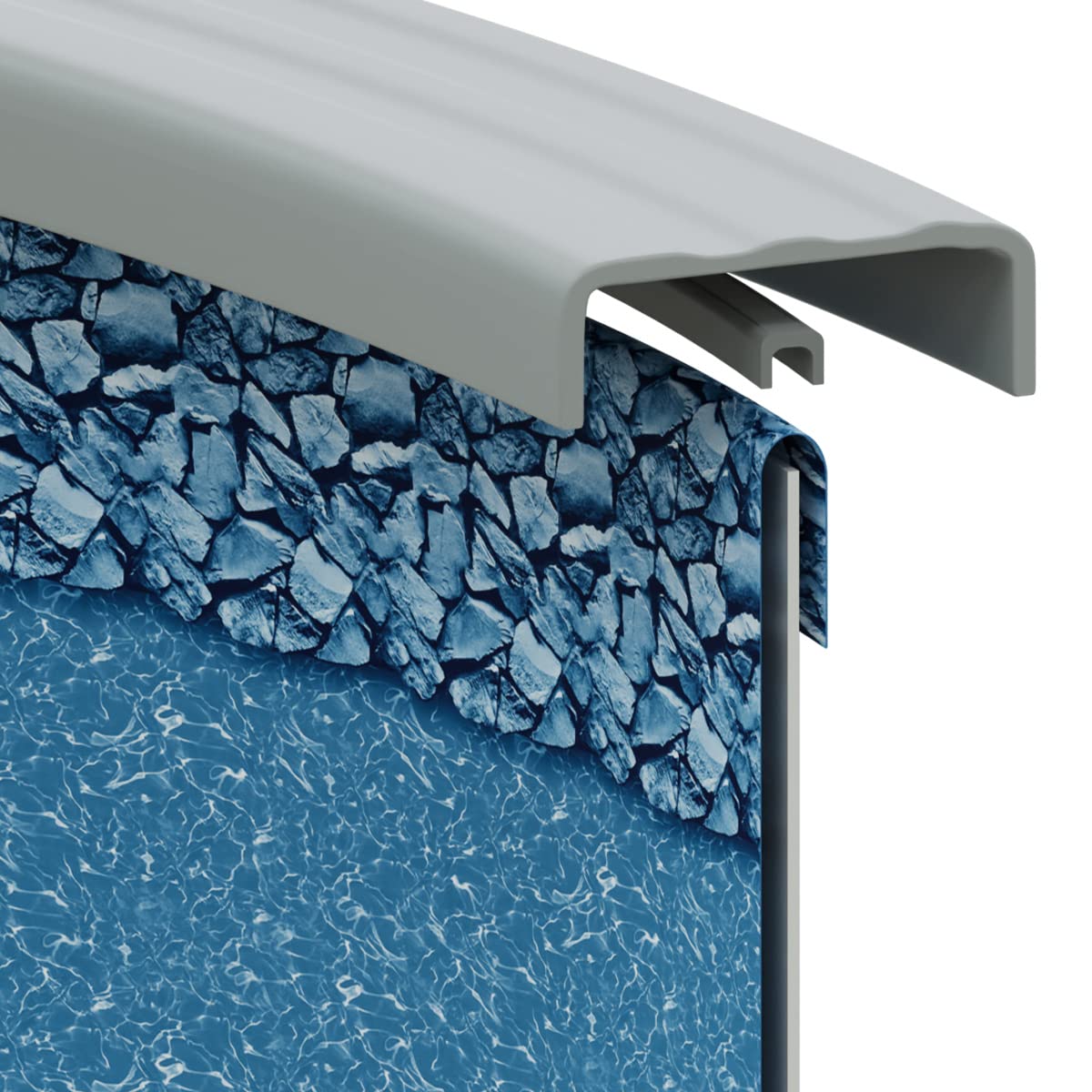 Pureline 16ft x 32ft Oval Overlap Above Ground Pool Liner - Aqua Marble Design for 48-52