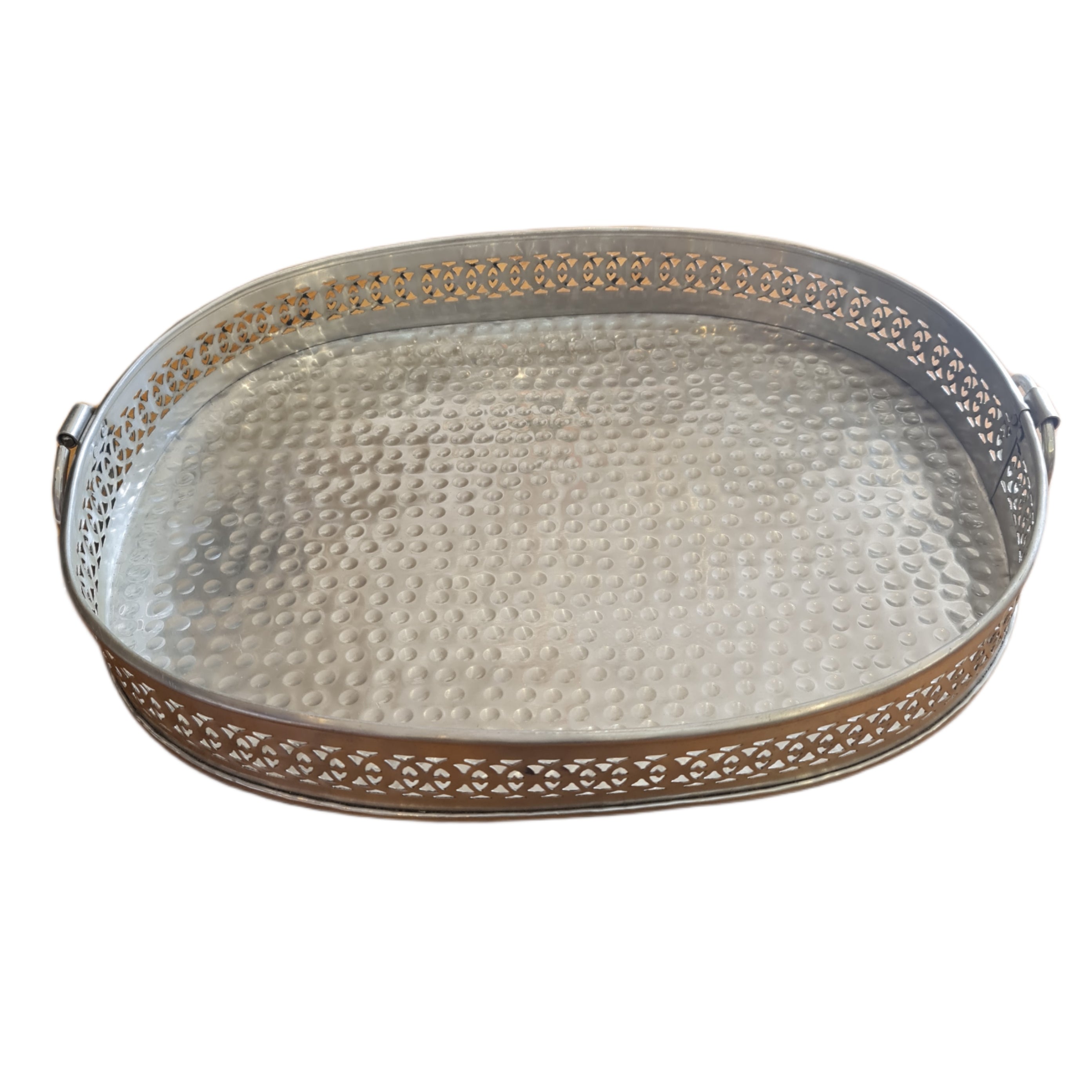 Handmade Medina Oval Trays with Hammered Finish - Elegant Serving Platters for Parties, Weddings, and Home Decor