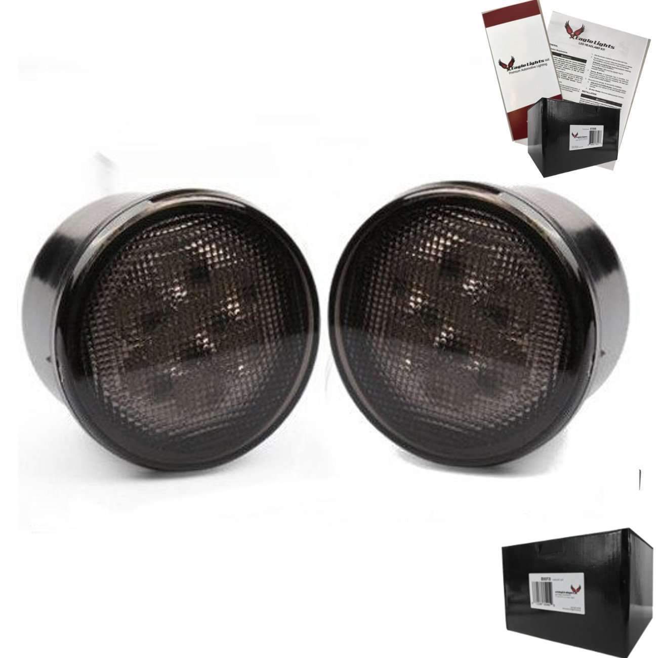 Eagle Lights 8700TS Smoked Amber LED Turn Signal Lights for Jeep Wrangler JK & JL - Waterproof & Durable Replacement Bulbs for Off-Road & Night Driving